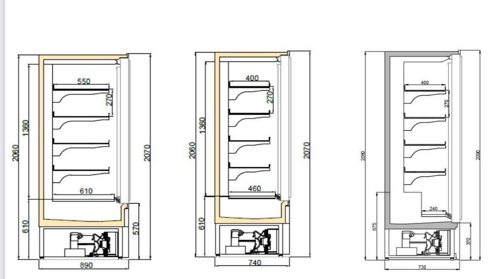 Vitrina Congelare Premium, -15 -24, Agregat Intern 135/200/260cm NOU
