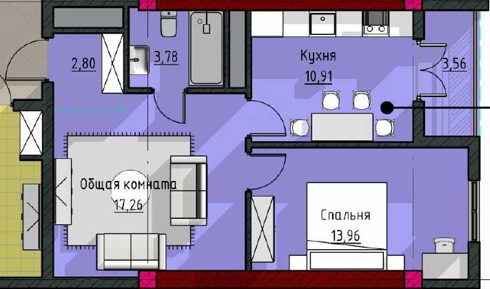 Toshkentdagi arzon xonadon Yunusoboddagi tayyor uyda, Universam