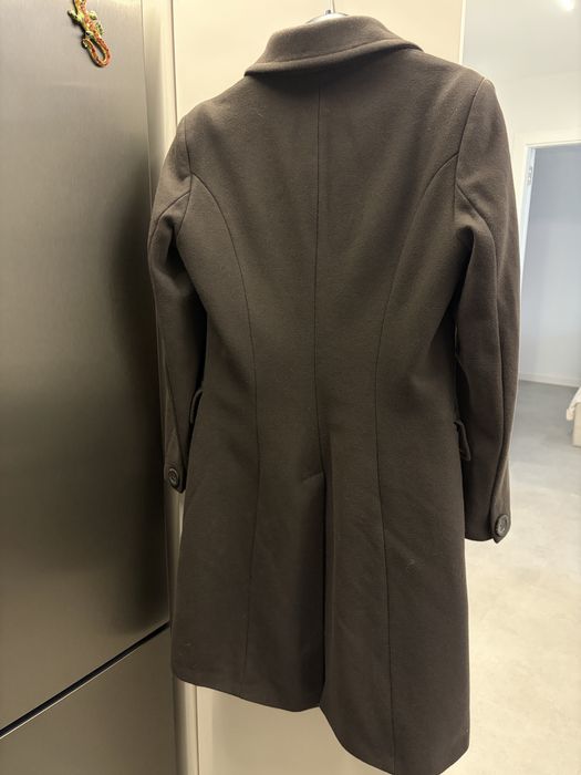 Шоколадово кафяво вълнено палто beneton