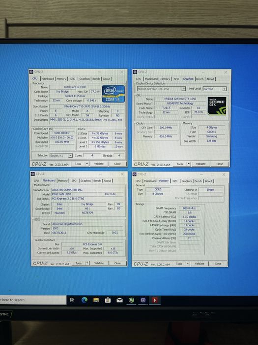 Геймърски компютър - GTX 1650 / i5 3470 / 8GB RAM / 128GB SSD / 500GB HDD