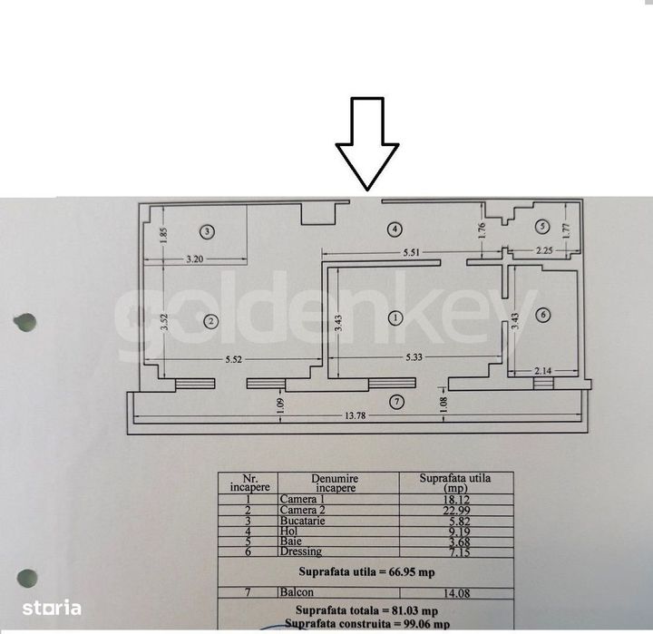 Apartament spatios cu vedere catre mare