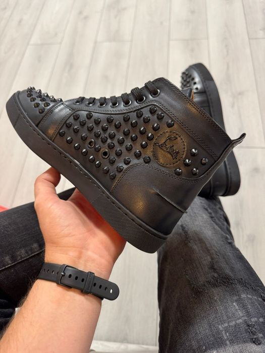 Adidasi Barbati Christian Louboutin Mid Full Negru!