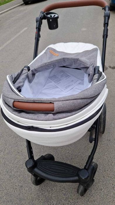 Cărucior 3 in 1 Krausman Topaz Lux - Alb-Gri