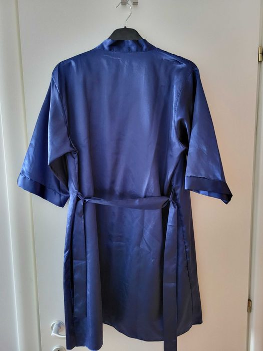 Halat din satin, Albastru, M