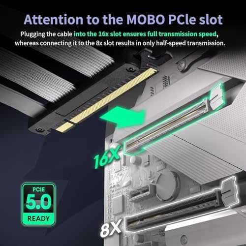 Стойка за вертикален монтаж на видео карта ConnBull PCIE 5.0 Riser Cable 300 mm 128 GB/s