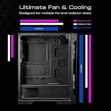 Carcasă PC de gaming GAMDIAS APOLLO E2 Elite, carcasă ATX, panou din sticlă securizată