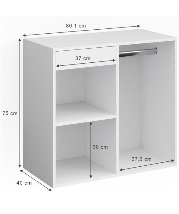 Шкаф Vicco с чекмедже и лост за закачалки 3293