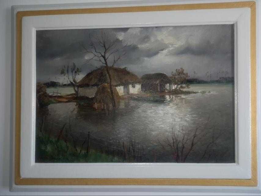 Beautiful Framed Landscape Oil Painting by Ivon Dolufrae