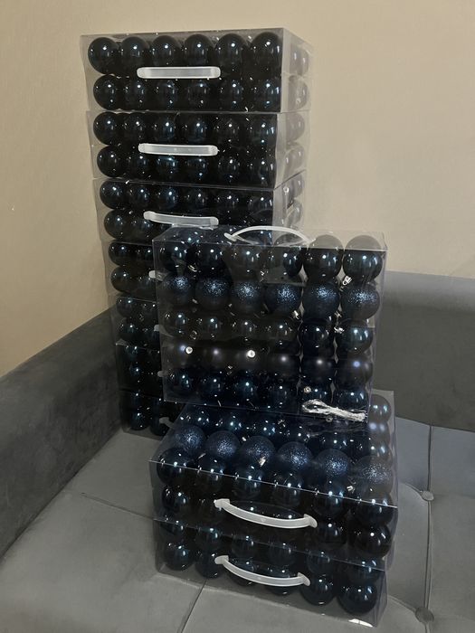 Тёмно-синие ёлочные игрушки