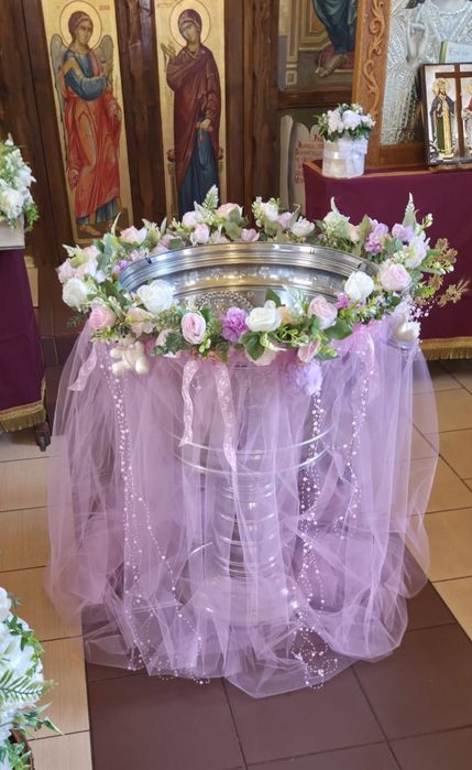 Decor floral botez fetiță