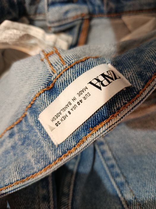 Blugi elastici skinny talie înaltă Zara denim mărimea L 40