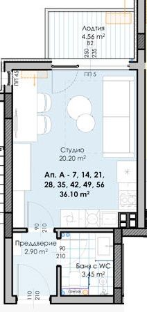 Продава се Едностаен апартамент в Пловдив, Кършияка - 42 кв.м за 953 €/кв.м - Снимка #1