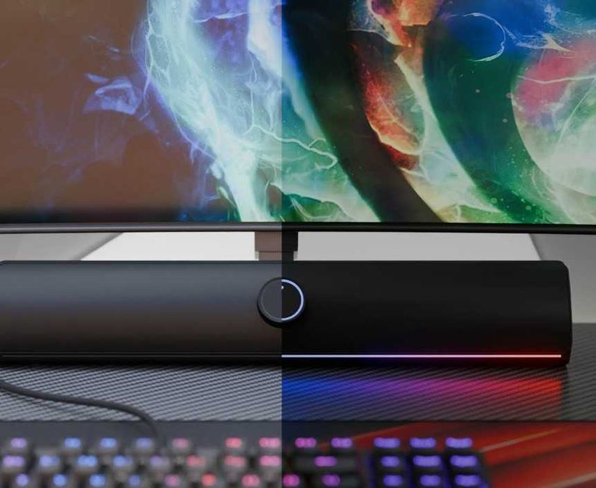 Soundbar Gaming 10W, 2.0, Bluetooth, Touch Control, USB-A, Negru