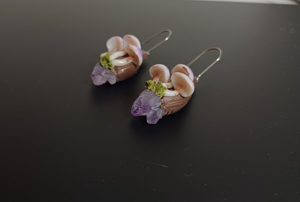 Ръчно изработени обеци с аметист