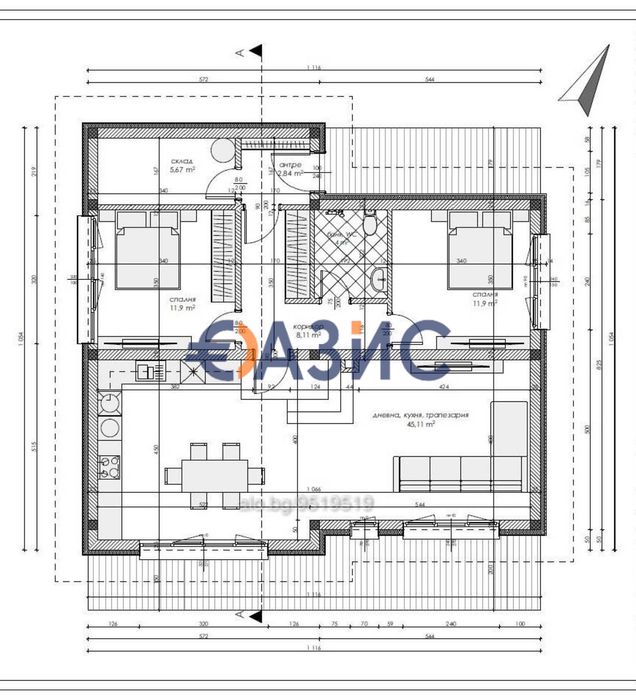 Нова къща във вилно селище близо до Бургас, с. Черни Връх, 130 кв м и