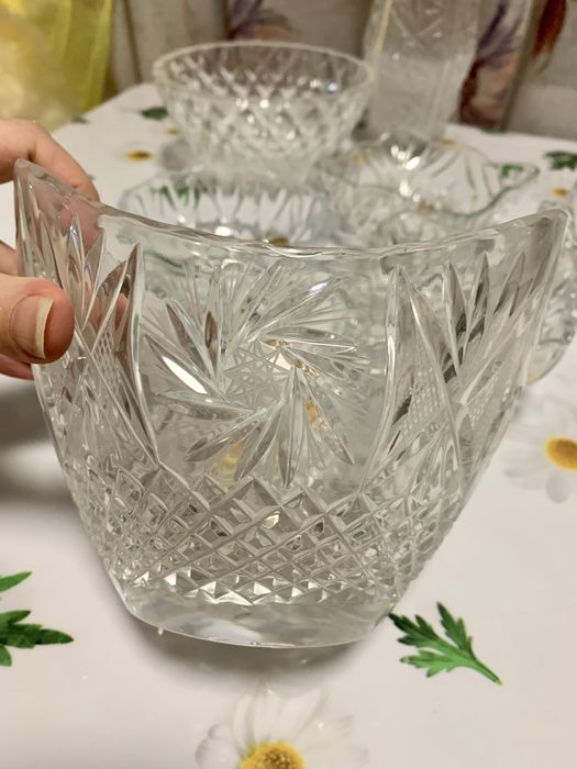 Хрустальные вазы, конфетницы, стаканы СССР 1883