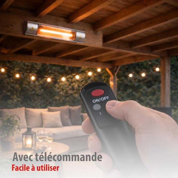 Инфрачервен нагревател Alpina 2000W с дистанционно управление IP55