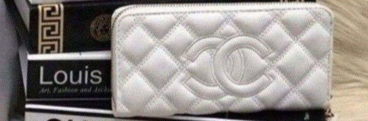 Set Chanel Jumbo, geanta +portofel, alb imaculat, saculet, etichetă