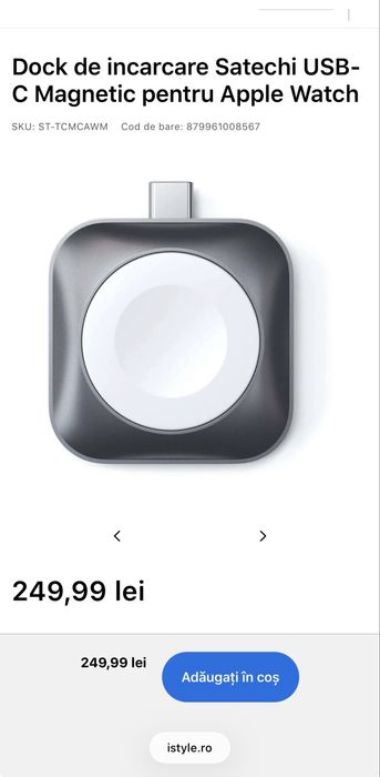 Incarcator/dock/suport Satechi Apple Watch