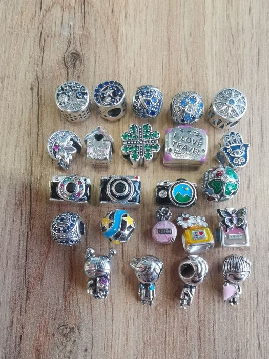 Сребърни талисмани висулки стопери клипс за гривни Пандора