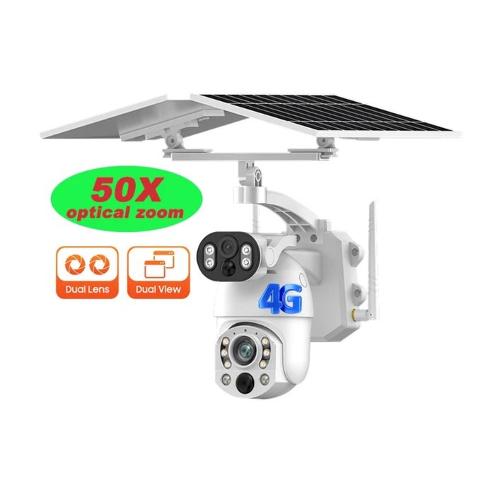 Камера наблюдения 50х Зум. Солнечная.  Онлайн 4G/WiFi.