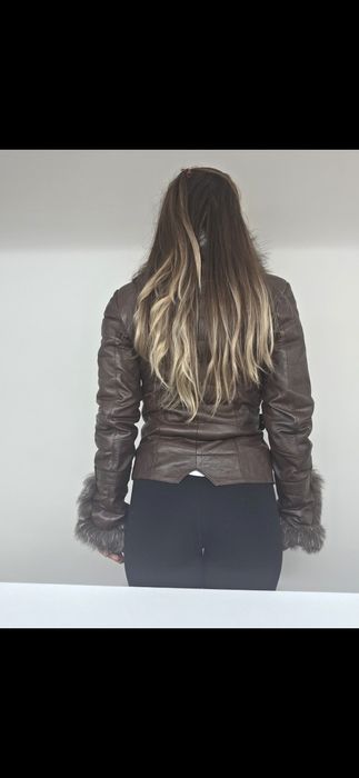 Geaca piele cu blana naturala