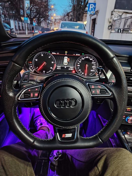 Volan audi a6 c7 teșit sline piele airbag padele