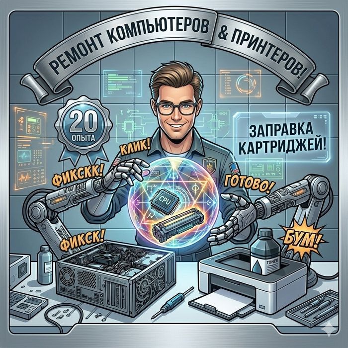 Ремонт  принтеров,заправка картриджей,Ремонт компьютеров ,выезд на дом