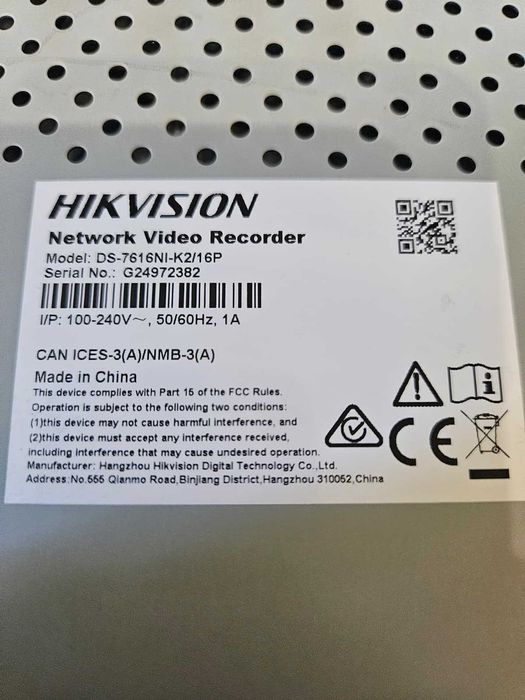Nvr hikvision DS-7616NI-K2/16P 4k hdd 3TB 12MP