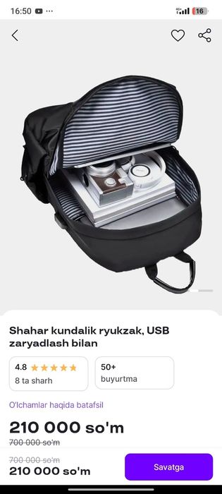 Maktab yoshidagi yoki studentlar uchun ryukzak