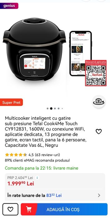 GARANTIE! Cook4Me Touch(Sigilat)