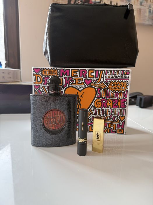 yves saint laurent Black Opium parfum 90 ml+red lipstick +mascara 2 ml