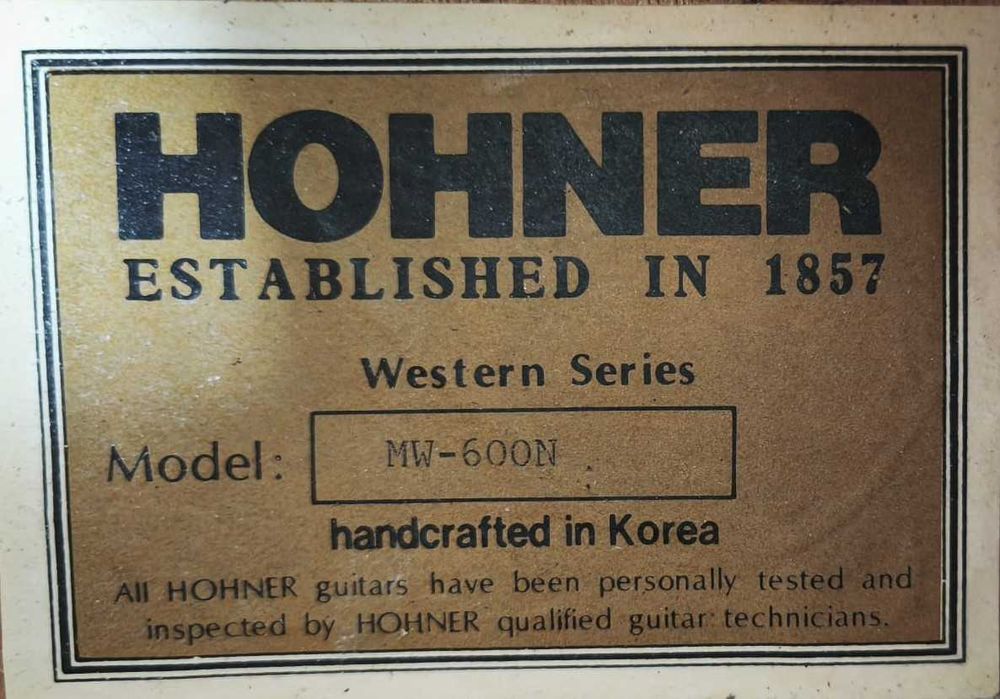 Chitara acustică Hohner cu toc Made in Korea - Garanție