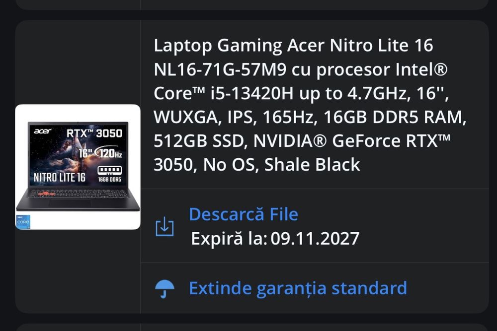 Laptop gaming Acer Nitro