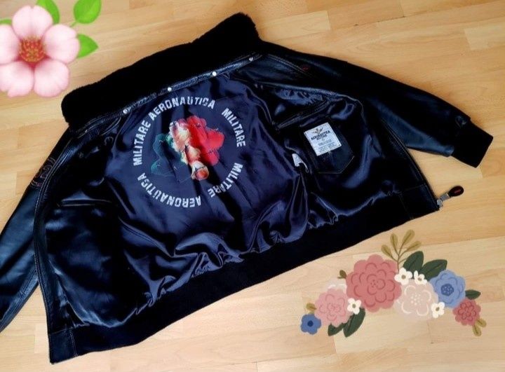 Jacheta Aeronautica Militare tip aviator piele naturala 100%