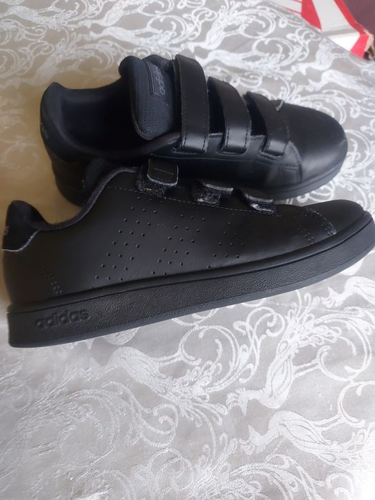 Детски черни кожени маратонки