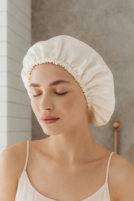 Копринено боне и ластик размер S