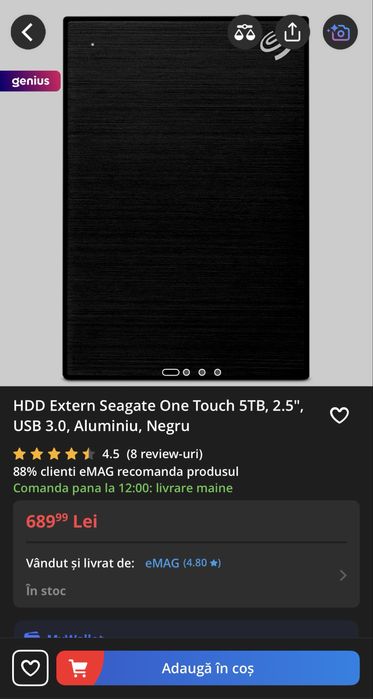 HDD hard extern Segate 5TB - USB 3.2