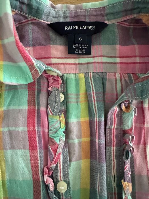 Cămașă Ralph Lauren fete, mărimea 6 ani, carouri pastel