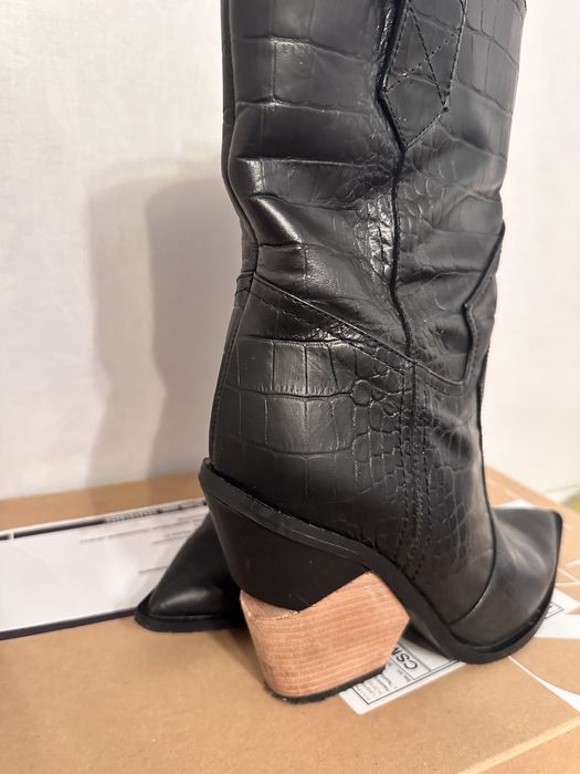 Кожаные казачки с утеплителем