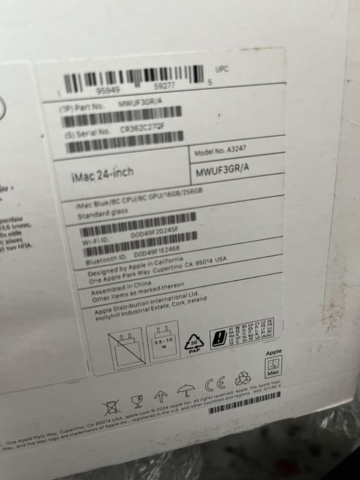 IMac M4, 24inch, 16Gb Ram, 256SSD