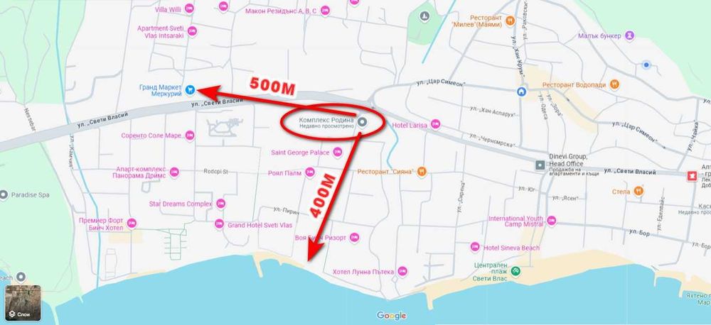 Дава се под наем Двустаен апартамент в Свети Влас - 50 кв.м за 450 € - Снимка #2