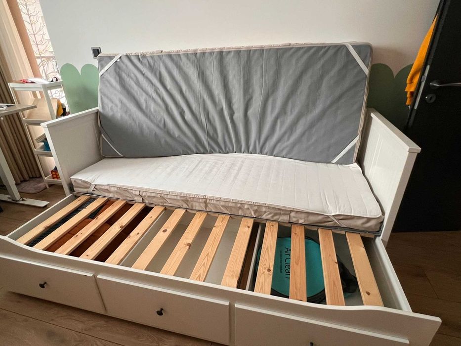 IKEA HEMNES кушетка с 3 чекмеджета + 2 матрака VANNAREID 80x200