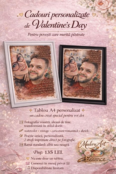 Tablou personalizat cu poezie imprimata