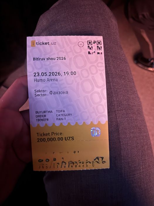 Bilet bitiriv shou 2026