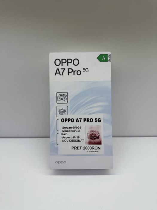 Oppo A7 PRO 5G 256GB nou KingAmanet