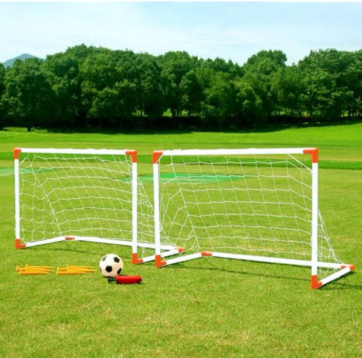 Детски футболен футбол комплект врати врати топка, конуси и помпа