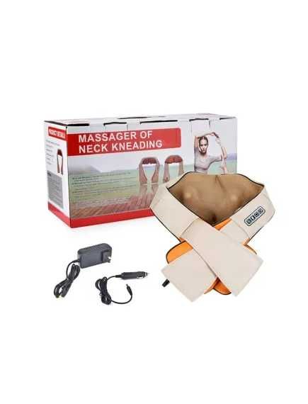 Aparat de masaj cervical Massager Neck, infrarosu si bile, piele, crem