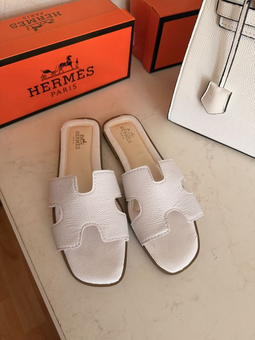Дамски чехли Hermes бели 40 номер