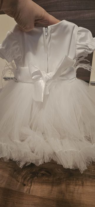 Rochie din tull pt botez sau alte evenimente speciale, bebe 6-9 luni,